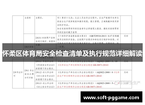 怀柔区体育局安全检查清单及执行规范详细解读