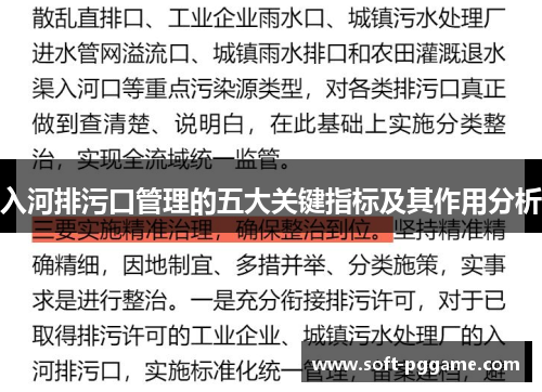 入河排污口管理的五大关键指标及其作用分析